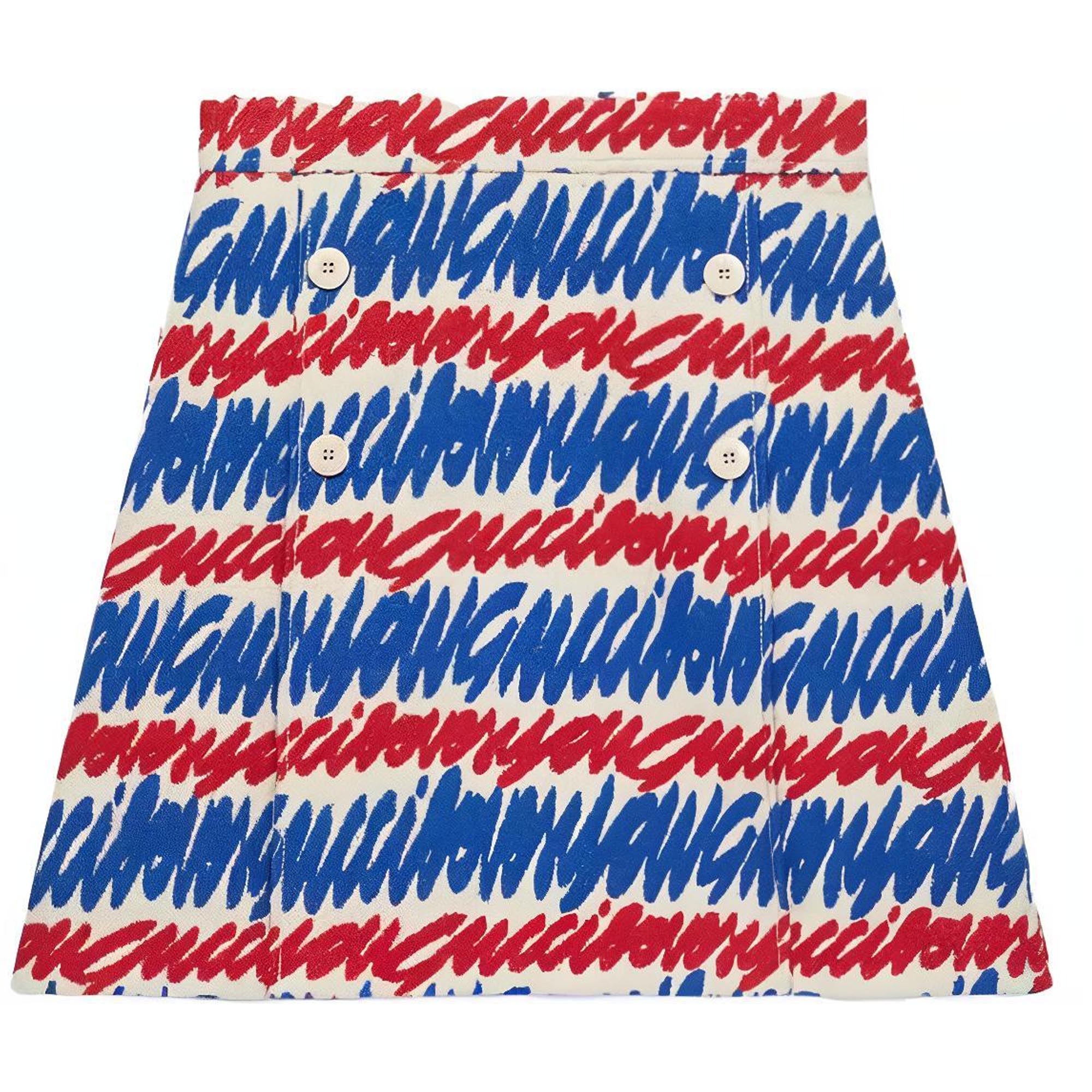 (Women) Gucci SS23 Floral Blue-Striped Mid-Length Dress for Women 739404-ZAMWR-9376