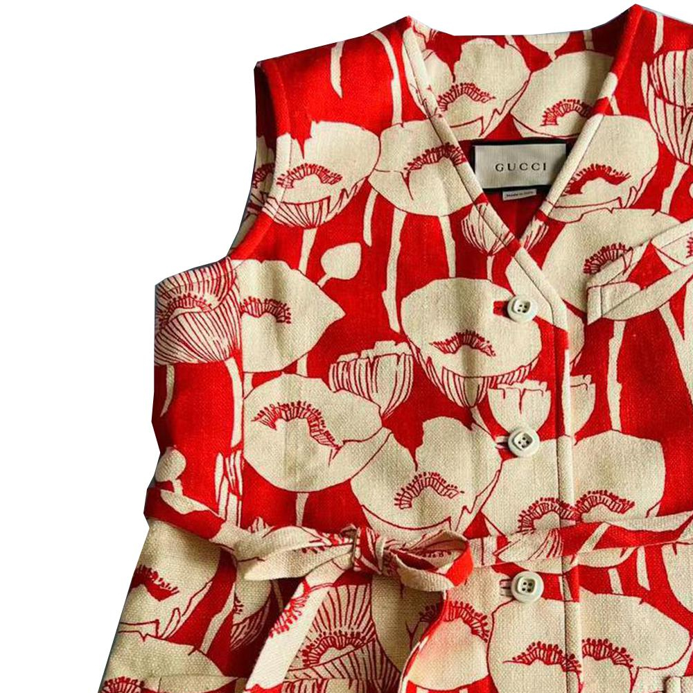 Lookbook (Women) GUCCI SS23 Floral Print Single-Breasted  Vest Multicolor. 652265-ZAGU1-6397