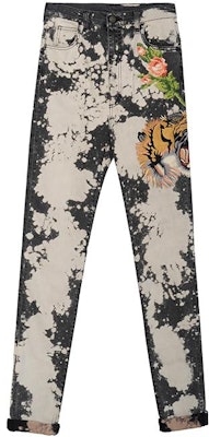 (W) Gucci SS23 花卉虎頭印花米色牛仔褲 女款 456958-XR450-1223 Buy (W) Gucci SS23 花卉虎頭印花米色牛仔褲 女款 456958-XR450-1223