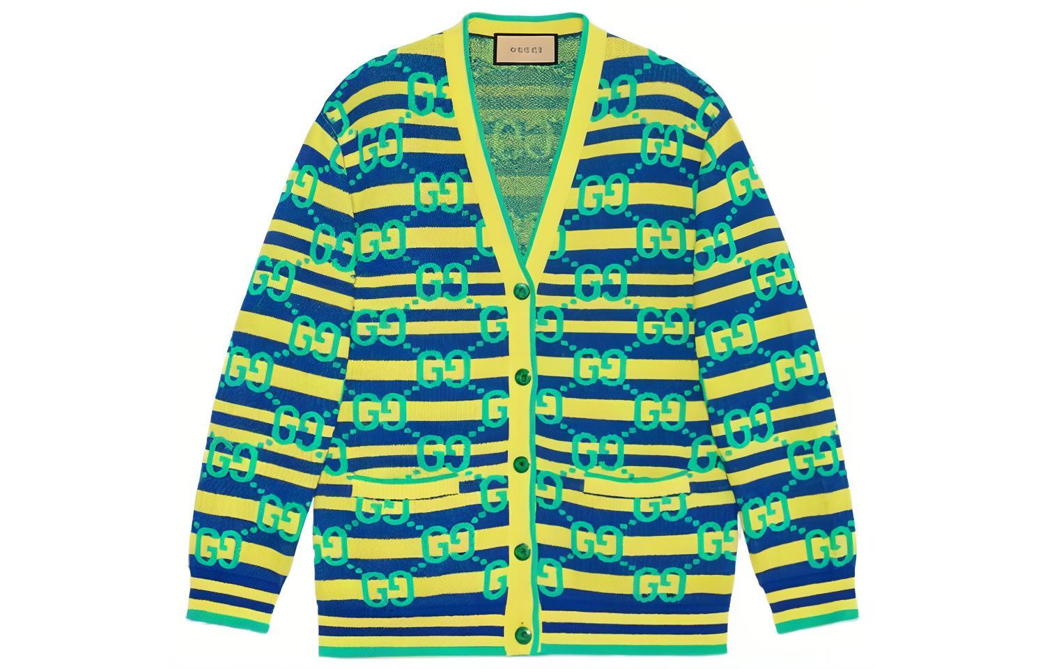 (Women) Gucci SS23 Green V-Neck Button-Up Cardigan Sweater 754643-XKDGT-7558