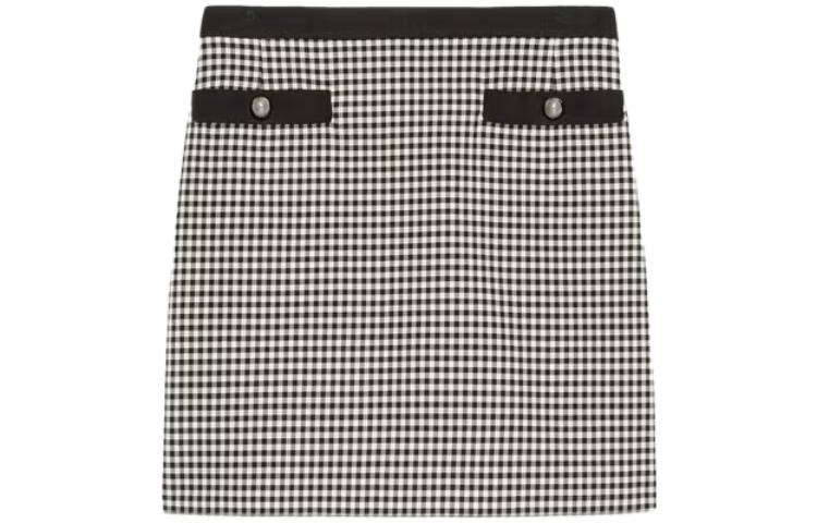 (Women) Gucci SS23 High-Waisted Black Pleated Skirt 740533-ZAMWW-1043