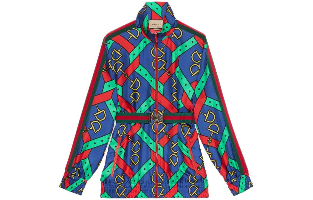 (Women) Gucci SS23 Horsebit Printed Jacket Multicolor 743005-XJFJF-4034