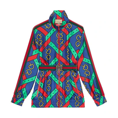(Women) Gucci SS23 Horsebit Printed Jacket Multicolor 743005-XJFJF-4034