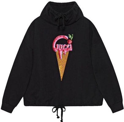 (Women) Gucci SS23 Ice Cream Crystal Embellished Black Hoodie 717417-XJE7N-1043 Buy (Women) Gucci SS23 Ice Cream Crystal Embellished Black Hoodie 717417-XJE7N-1043