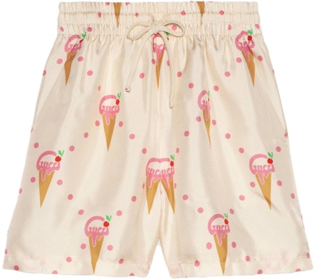(Women) Gucci SS23 Ice Cream Print Casual Shorts Ivory White 731142-XJE9P-9381 Buy (Women) Gucci SS23 Ice Cream Print Casual Shorts Ivory White 731142-XJE9P-9381