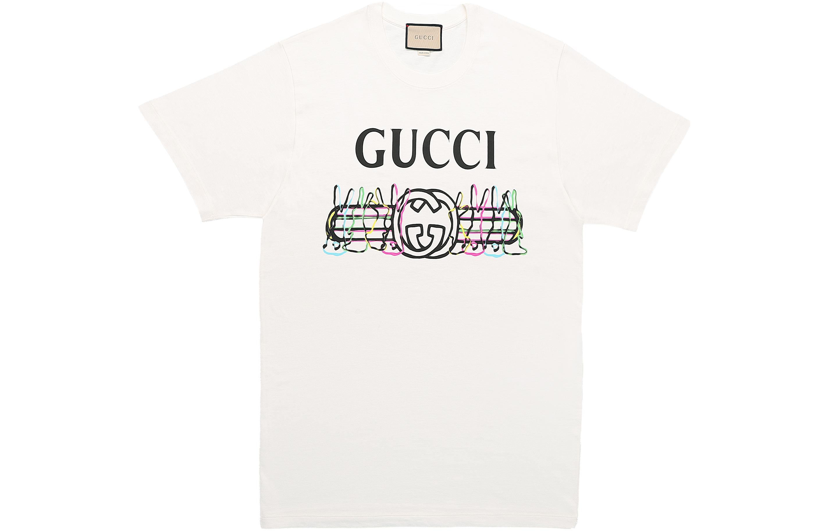 (Women) Gucci SS23 Ivory Logo Print Short Sleeve T-Shirt 717422-XJE2T-9095