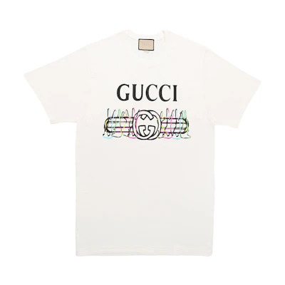 (Women) Gucci SS23 Ivory Logo Print Short Sleeve T-Shirt 717422-XJE2T-9095