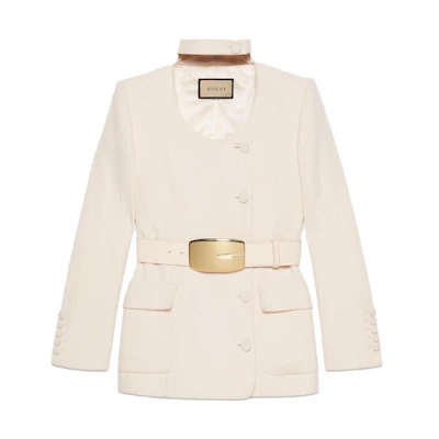 (Women) Gucci SS23 Ivory White Casual Single-Breasted Jacket 737474-Z8BFO-9045