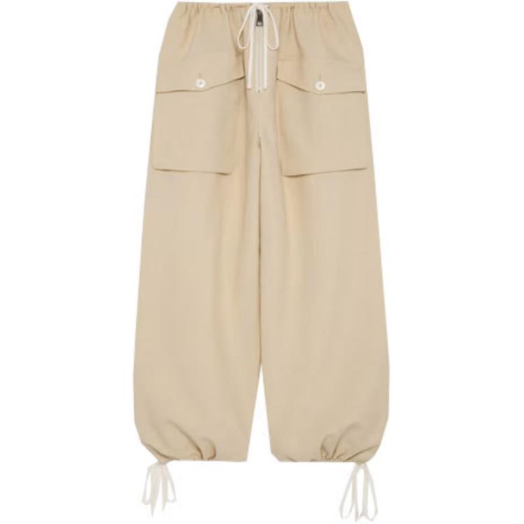 (Women) Gucci SS23 Khaki Drawstring Cargo Pants 744879-Z8BKQ-9205