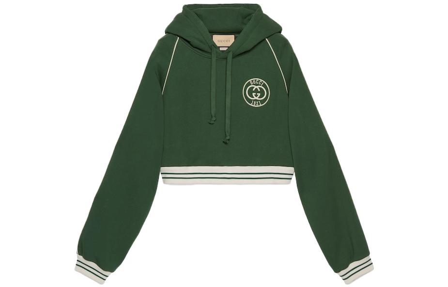 (Women) Gucci SS23 Lettered Short Pullover Hoodie Long Sleeve 756592-XJFV7-3754