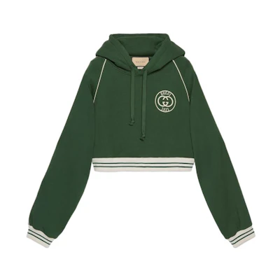(Women) Gucci SS23 Lettered Short Pullover Hoodie Long Sleeve 756592-XJFV7-3754