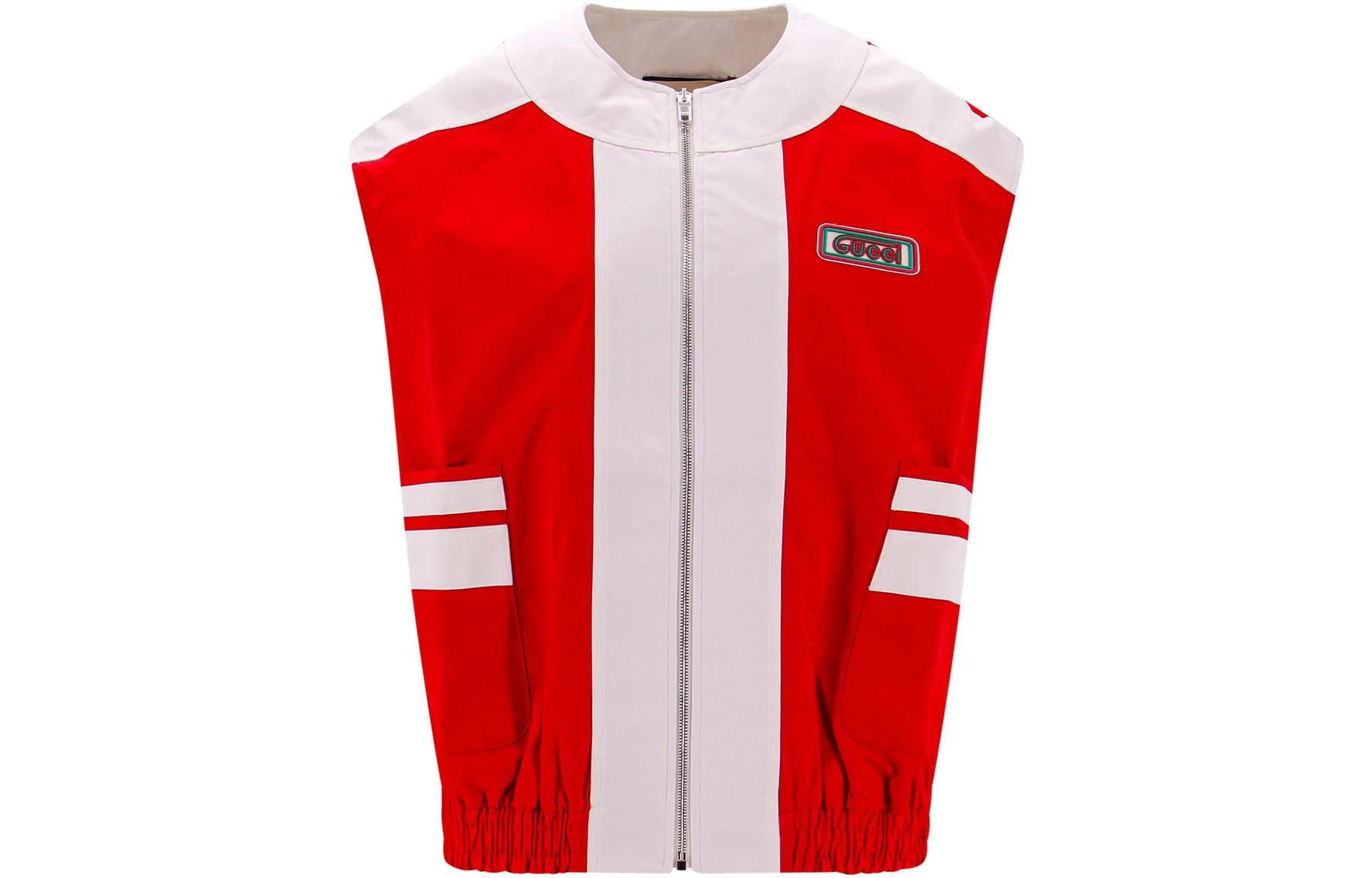 (Women) Gucci SS23 Logo Patch Zip-up Sleeveless Casual Vest 747031-XJFUD-6358