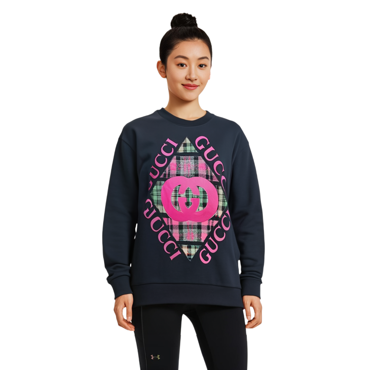 (Women) GUCCI SS23 Logo Pattern Print Pullover Sweatshirt Navy Blue Women. 721361-XJEV5-1043 圖 4
