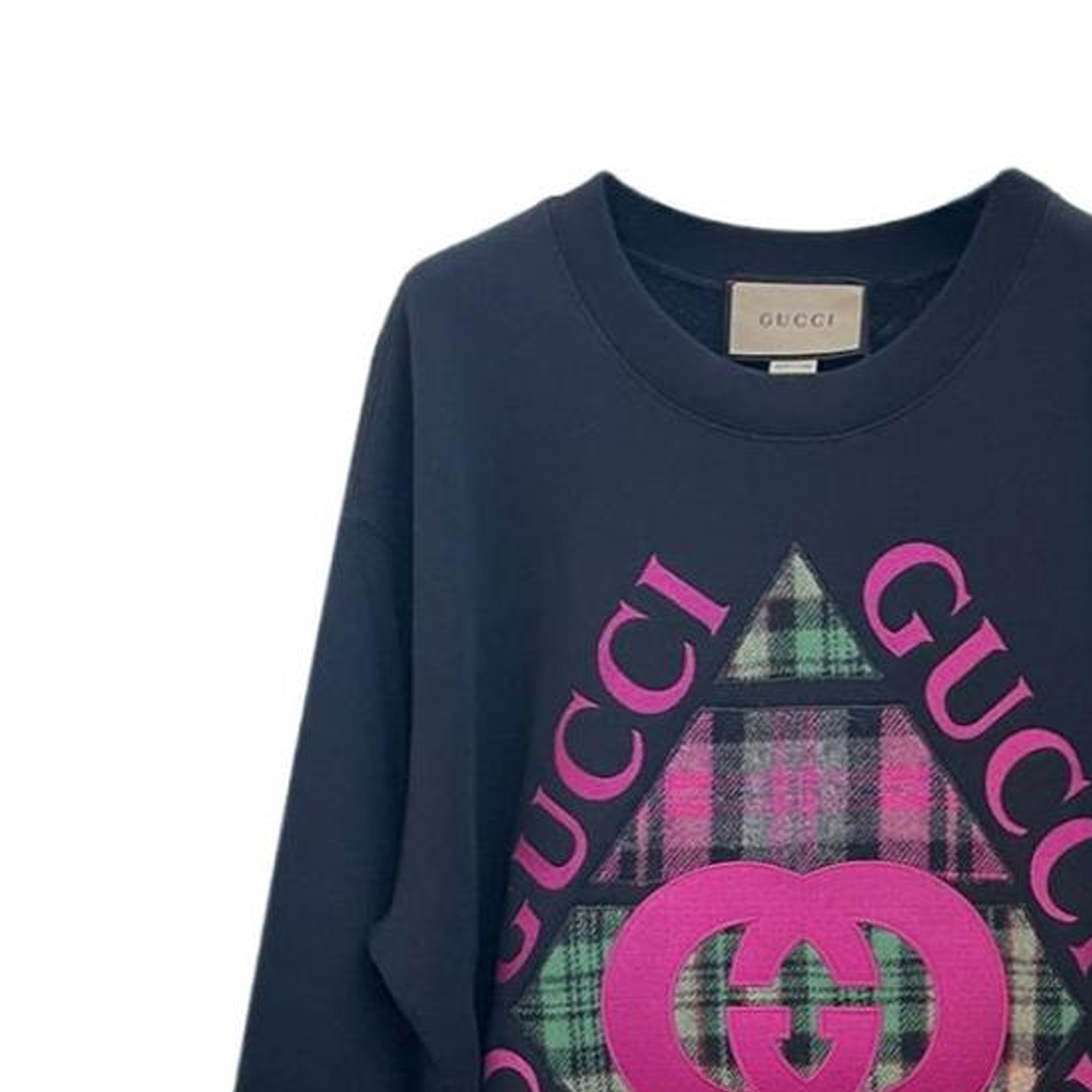 (Women) GUCCI SS23 Logo Pattern Print Pullover Sweatshirt Navy Blue Women. 721361-XJEV5-1043 圖 5