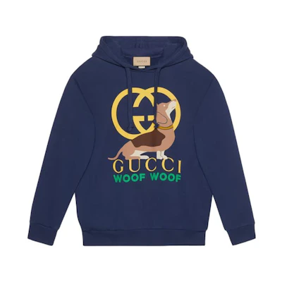 (Women) Gucci SS23 Logo Print Navy Blue Hoodie 717427-XJFNM-4590
