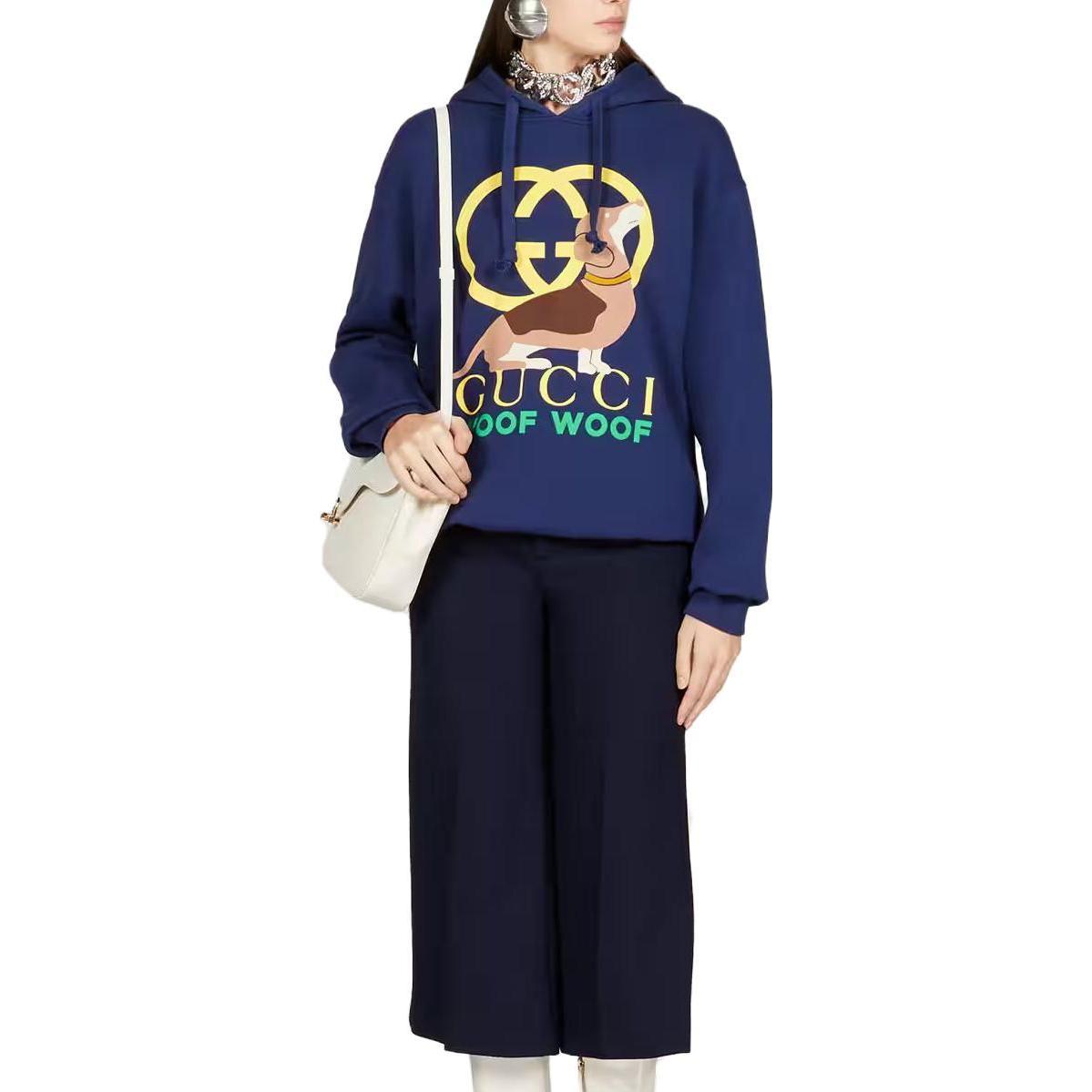 (Women) Gucci SS23 Logo Print Navy Blue Hoodie 717427-XJFNM-4590 圖 3