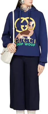(Women) Gucci SS23 Logo Print Navy Blue Hoodie 717427-XJFNM-4590 Lookbook (Women) Gucci SS23 Logo Print Navy Blue Hoodie 717427-XJFNM-4590