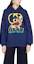 Shop (Women) Gucci SS23 Logo Print Navy Blue Hoodie 717427-XJFNM-4590