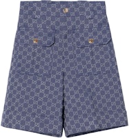 (Women) Gucci SS23 Monogram High-Waisted Denim Shorts Women Blue 744917-ZAF4S-4405 (Women) Gucci SS23 Monogram High-Waisted Denim Shorts Women Blue 744917-ZAF4S-4405