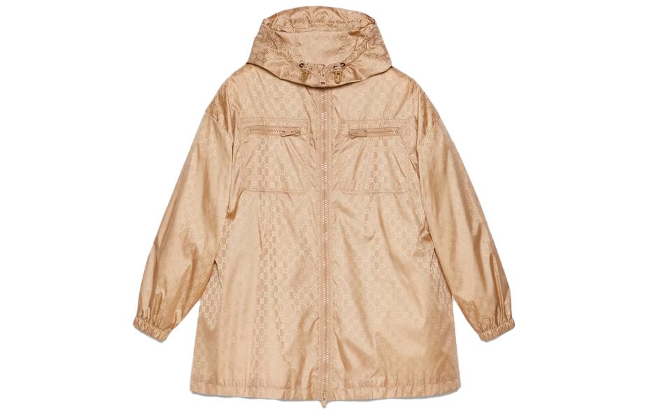 (Women) Gucci SS23 Orange Patterned Jacquard Hoodie Jacket 741687-Z4039-2184