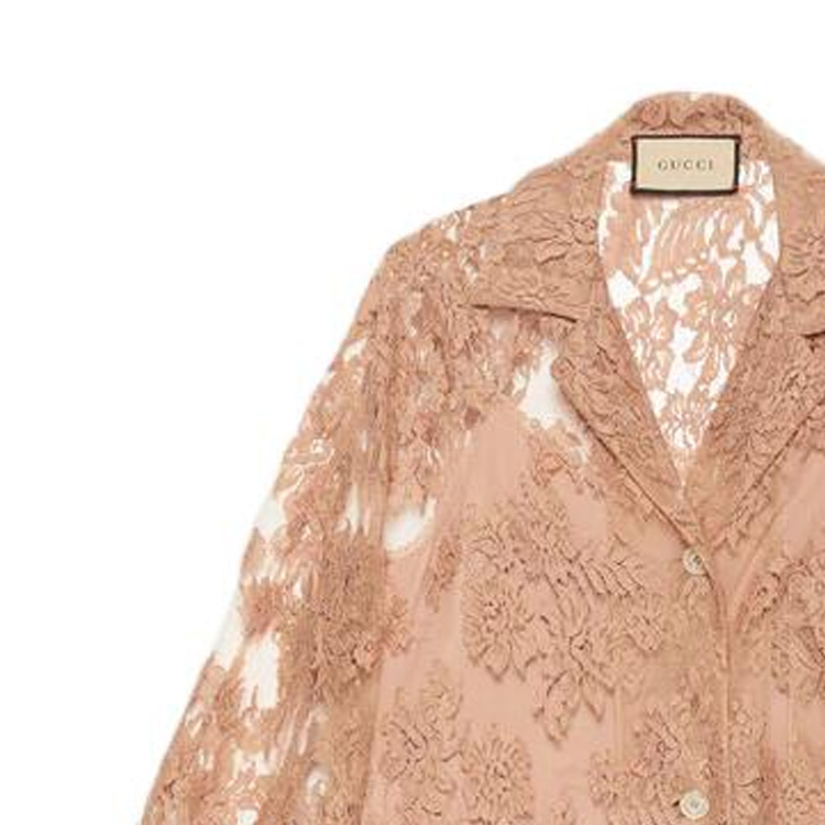 (Women) Gucci SS23 Pastel Pink Lace Blazer Jacket with Notched Lapel 718222-ZAINX-7750 圖 3