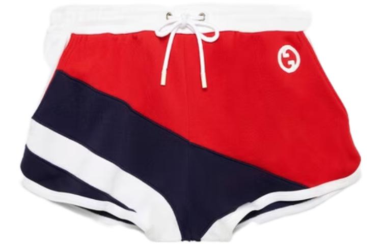 (Women) Gucci SS23 Patterned Print Colorblock Shorts 747018XJFUB9791