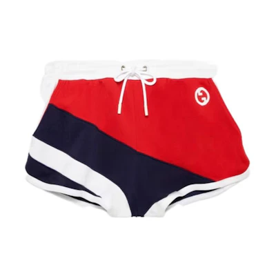 (Women) Gucci SS23 Patterned Print Colorblock Shorts 747018XJFUB9791