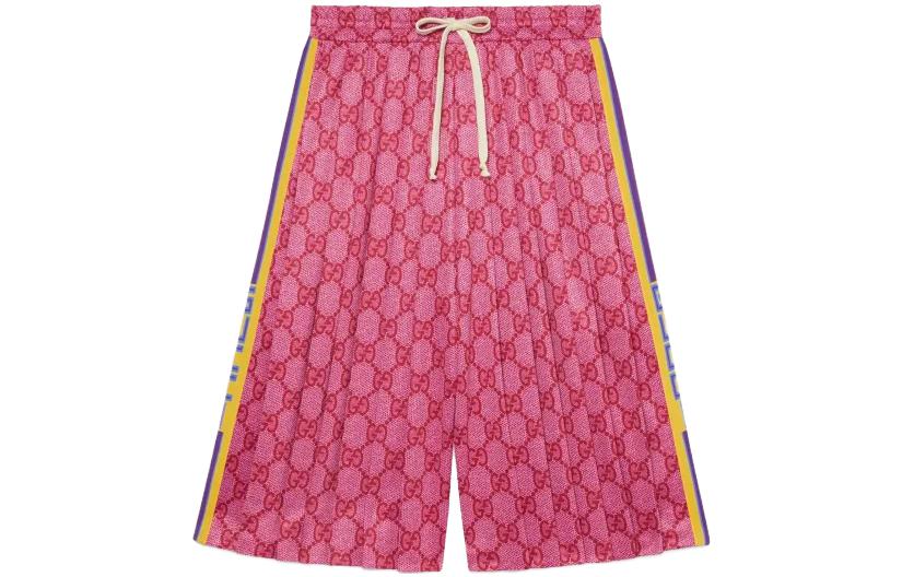 (Women) GUCCI SS23 Pink All-Over Print Knit Relaxed Shorts Women 550599-XJADG-5369