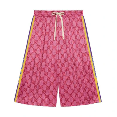 (Women) GUCCI SS23 Pink All-Over Print Knit Relaxed Shorts Women 550599-XJADG-5369