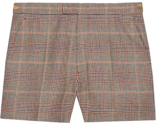 (W) グッチ SS23 チェック柄ボタンカジュアルショーツ ブラウン 748347-ZAMT8-1043 Buy (W) グッチ SS23 チェック柄ボタンカジュアルショーツ ブラウン 748347-ZAMT8-1043
