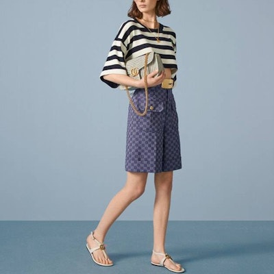 (Women) GUCCI SS23 Pre-Fall Striped Cherry Embroidered Crop Top White 748510-XJFN2-4492 Purchase (Women) GUCCI SS23 Pre-Fall Striped Cherry Embroidered Crop Top White 748510-XJFN2-4492