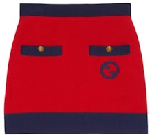 (Women) Gucci SS23 Red Interlocking G Embroidered Short Skirt 742952-XKC76-6432 (Women) Gucci SS23 Red Interlocking G Embroidered Short Skirt 742952-XKC76-6432