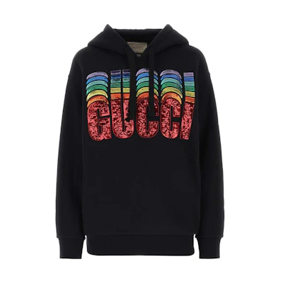 (Women) Gucci SS23 Sequin Logo Sweatshirt Women’s Black 717427-XJE50-1043
