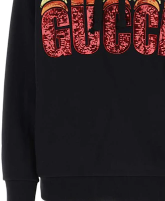 (W) 구찌 SS23 스팽글 로고 스웻셔츠 여성 블랙 717427-XJE50-1043 Details for (W) 구찌 SS23 스팽글 로고 스웻셔츠 여성 블랙 717427-XJE50-1043