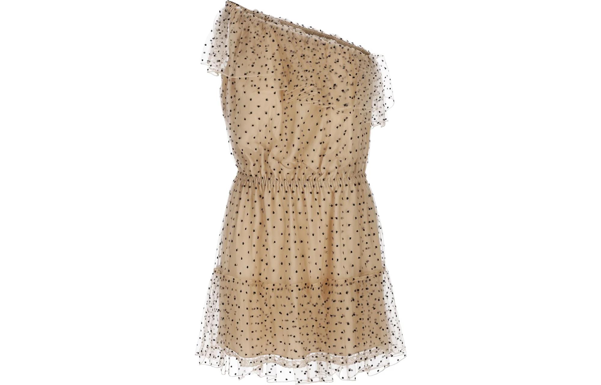 (Women) Gucci SS23 Sheer Layered Sleeveless Dress Khaki 728251-ZALZW-6344