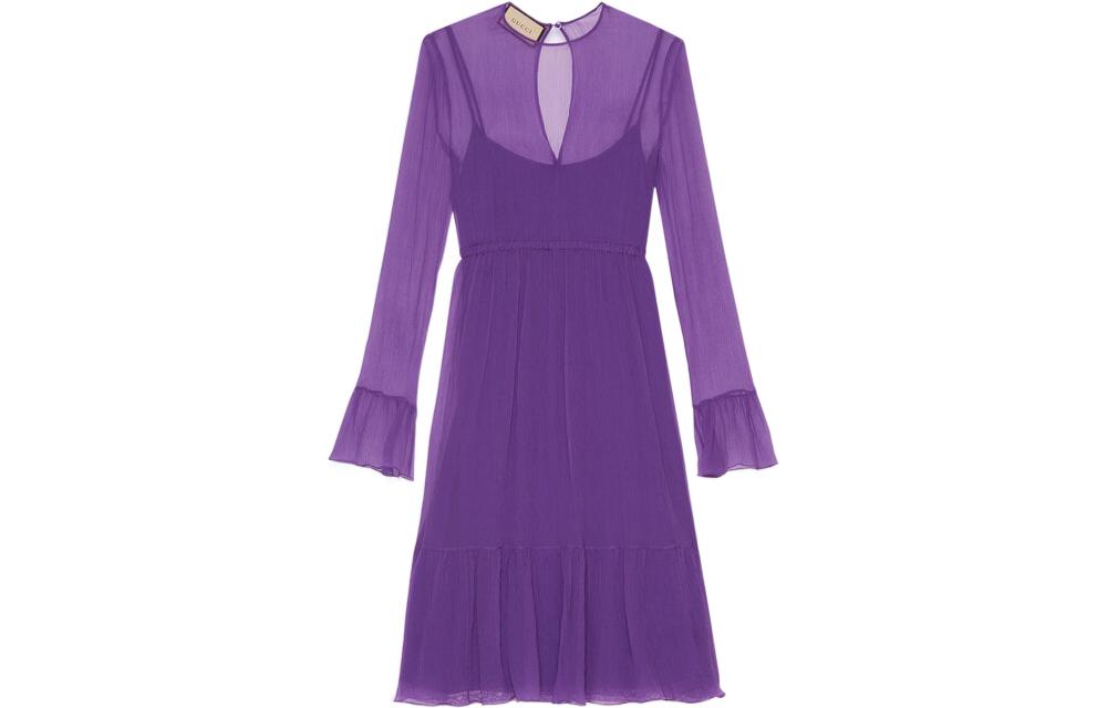 Order (W) Vestido Morado Transparente de Manga Larga GUCCI SS23 para Mujer 731262-ZHS78-5585