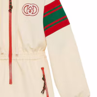 Details for (W) GUCCI SS23 條紋連帽長袖連身褲 女款 淺棕色 720582-XJEWO-9782