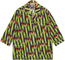 (Women) Gucci SS23 Tools Print UV Protection Shirt Green 740518-ZAMVY-3316 (Women) Gucci SS23 Tools Print UV Protection Shirt Green 740518-ZAMVY-3316