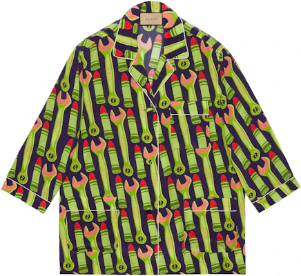 (Women) Gucci SS23 Tools Print UV Protection Shirt Green 740518-ZAMVY-3316 Buy (Women) Gucci SS23 Tools Print UV Protection Shirt Green 740518-ZAMVY-3316