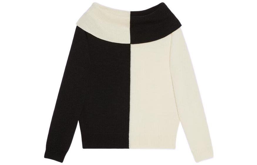 (Women) Gucci SS23 Two-Tone Crewneck Long Sleeve Sweater - Colorblock 731034-XKCZA-1289