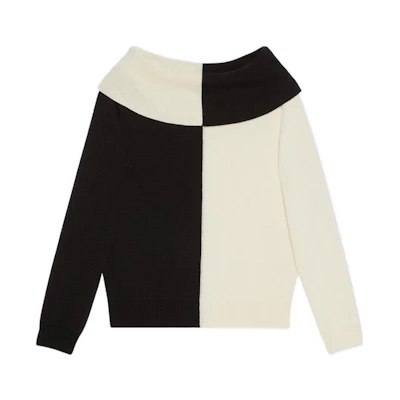(Women) Gucci SS23 Two-Tone Crewneck Long Sleeve Sweater - Colorblock 731034-XKCZA-1289