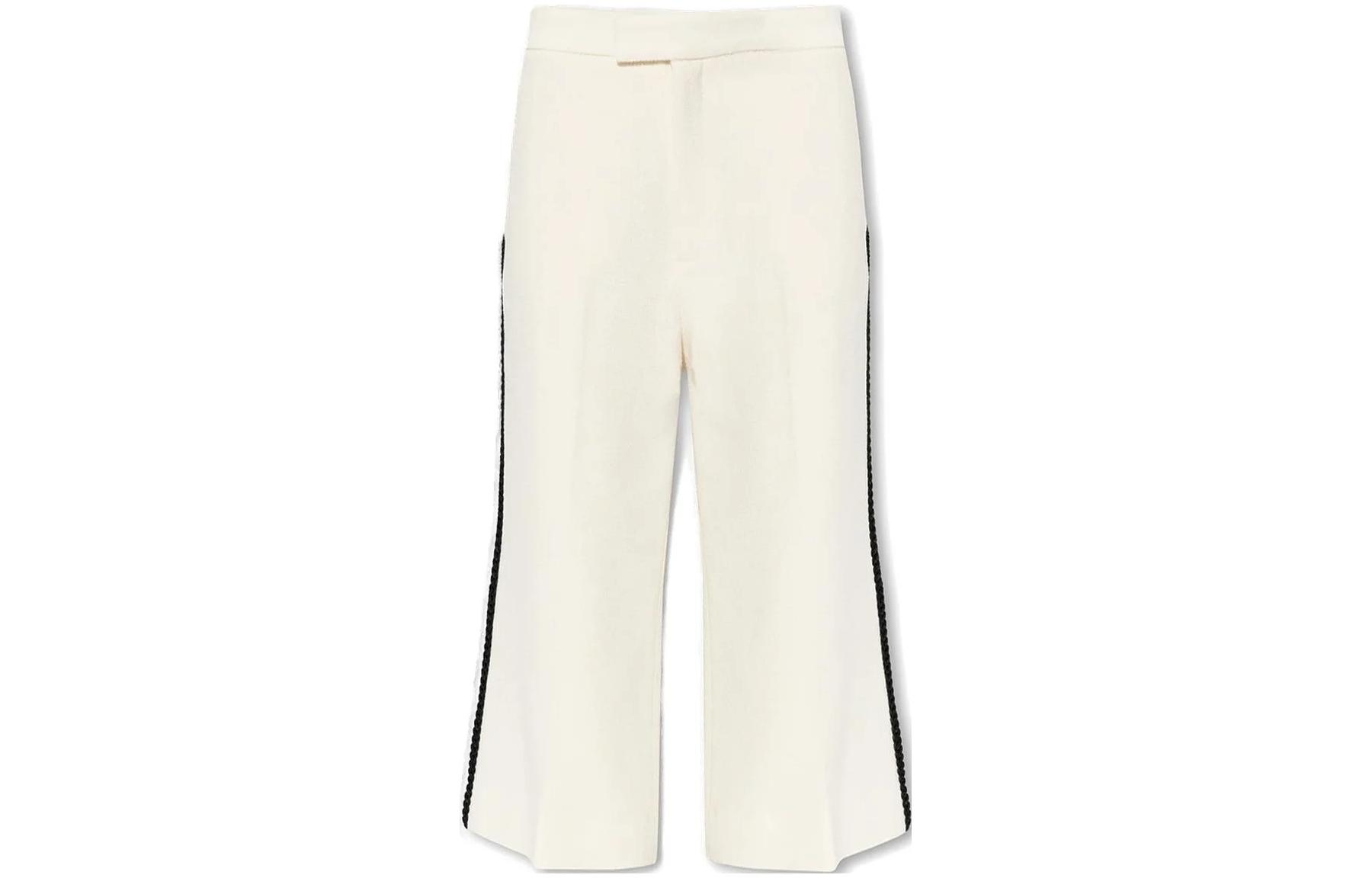 (Women) Gucci SS23 White Colorblock Striped Wide-Leg Pants 748172-ZANJC-9169