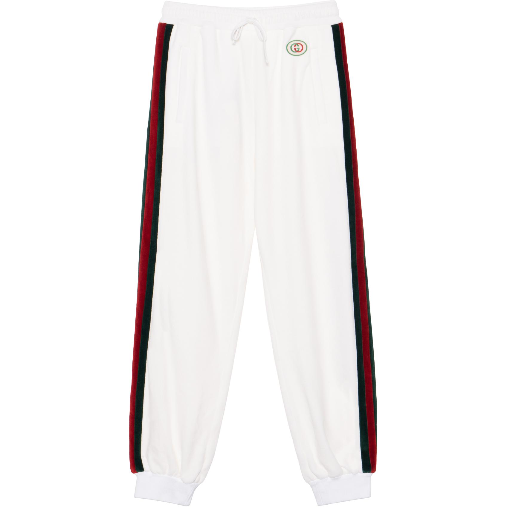 (Women) Gucci SS23 White Logo Embroidered Striped Knit Jogger Pants 678641-XJDYG-9061