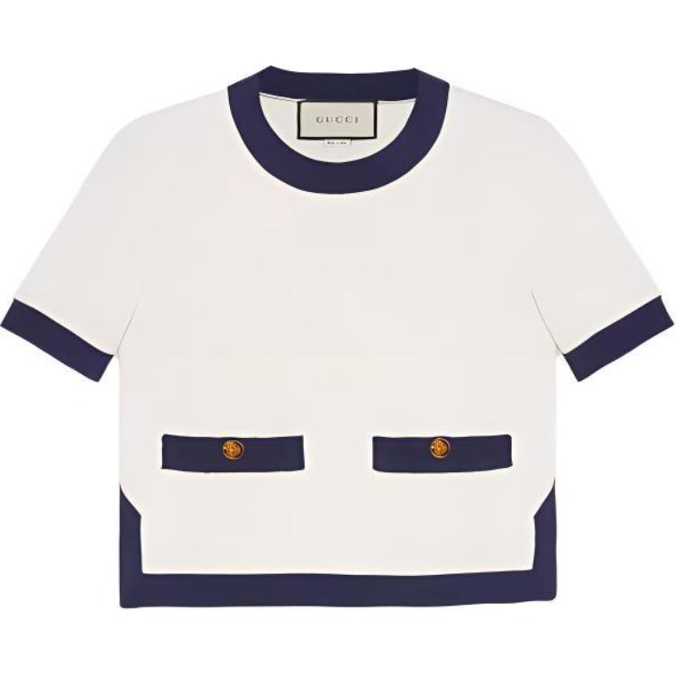 (Women) Gucci SS23 White Round-neck Short-sleeve T-shirt with Interlocking G Embroidery 742962-XKC76-9329