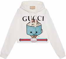 (Women) Gucci SS23 White Sequin Embroidered Logo Print Casual Sweatshirt 688197-XJE5Q-9088 (Women) Gucci SS23 White Sequin Embroidered Logo Print Casual Sweatshirt 688197-XJE5Q-9088