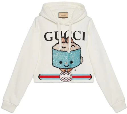 (W) Gucci SS23 White Sequin Logo Sweatshirt Kasual Bordir Trendy 688197-XJE5Q-9088 Order (W) Gucci SS23 White Sequin Logo Sweatshirt Kasual Bordir Trendy 688197-XJE5Q-9088