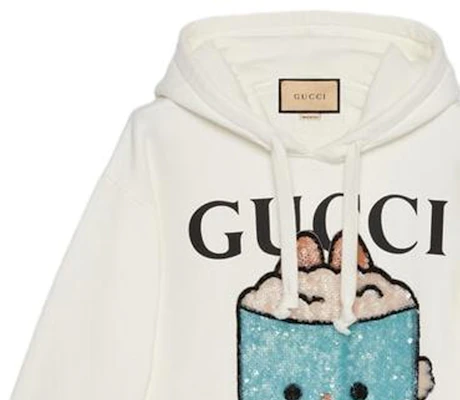 (W) Gucci SS23 White Sequin Logo Sweatshirt Kasual Bordir Trendy 688197-XJE5Q-9088 Lookbook (W) Gucci SS23 White Sequin Logo Sweatshirt Kasual Bordir Trendy 688197-XJE5Q-9088