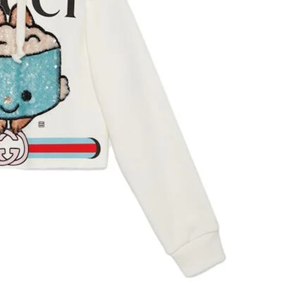 (W) Gucci SS23 White Sequin Logo Sweatshirt Kasual Bordir Trendy 688197-XJE5Q-9088 Purchase (W) Gucci SS23 White Sequin Logo Sweatshirt Kasual Bordir Trendy 688197-XJE5Q-9088