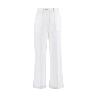 (Women) Gucci SS23 White Solid High-Waisted Straight-Leg Pants 729179-XDB9V-9011