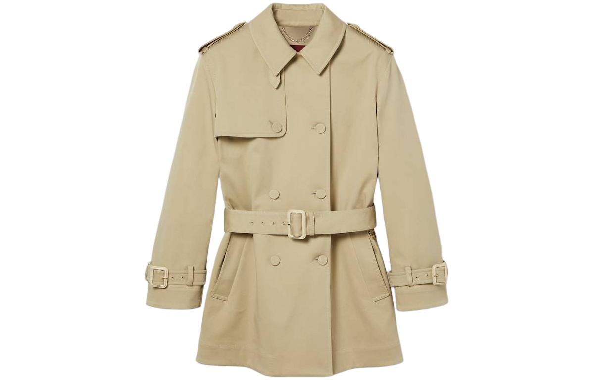 (Women) GUCCI SS24  Beige Belted Double-Breasted Short Trench Coat. 786029-Z8BR3-2298